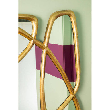 Orsina Pablo Abstract Wall Mirror – Gold and Green Geometric Decor