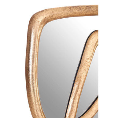 Orsina Pablo Abstract Wall Mirror – Gold and Green Geometric Decor