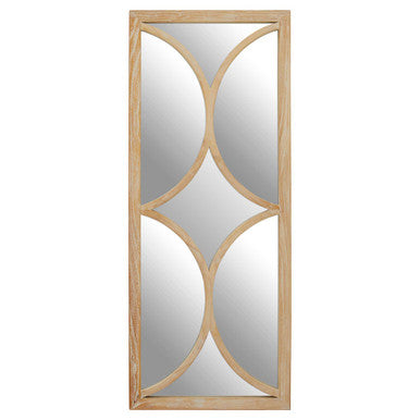 Orsina Kyra Wall Mirror – Geometric White & Natural Scandi Decor