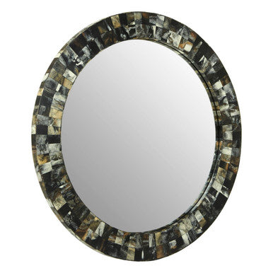 Orsina Marlox Round Wall Mirror – Antique Green Finish Decor