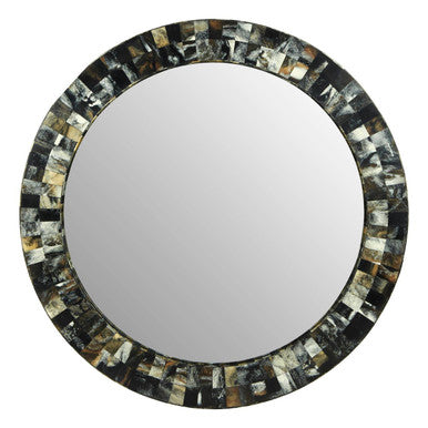 Orsina Marlox Round Wall Mirror – Antique Green Finish Decor