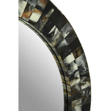 Orsina Marlox Round Wall Mirror – Antique Green Finish Decor