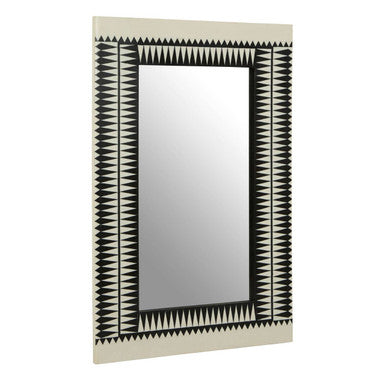 Orsina Issey Wall Mirror – Black and White Geometric Tribal Pattern