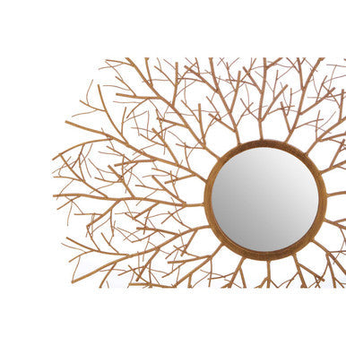Orsina Zariah Twig Wall Mirror – Antique Gold Botanical Sunburst