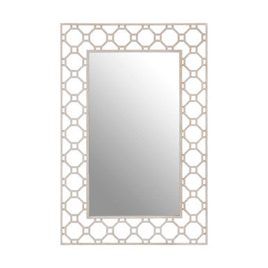 Orsina Zariah Arabesque Wall Mirror – Antique Silver Geometric Decor
