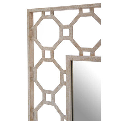 Orsina Zariah Arabesque Wall Mirror – Antique Silver Geometric Decor