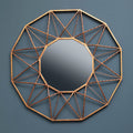 Orsina Zariah Geometric Wall Mirror – Copper and Antique Gold Finish