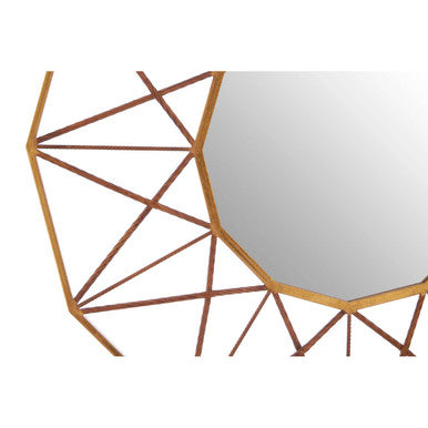 Orsina Zariah Geometric Wall Mirror – Copper and Antique Gold Finish