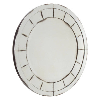 Orsina Riza Round Wall Mirror – Black Mosaic Effect Antiqued Glass