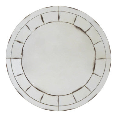 Orsina Riza Round Wall Mirror – Black Mosaic Effect Antiqued Glass