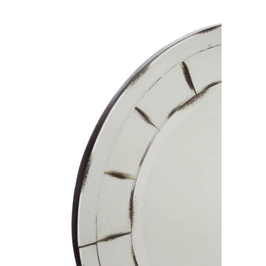 Orsina Riza Round Wall Mirror – Black Mosaic Effect Antiqued Glass