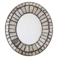 Orsina Riza Oval 3D Mosaic Wall Mirror – Modern Textured Glass Decor