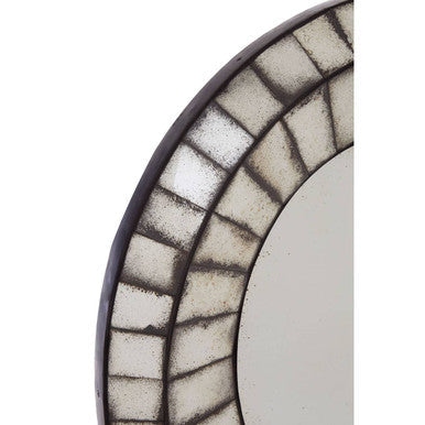 Orsina Riza Oval 3D Mosaic Wall Mirror – Modern Textured Glass Decor