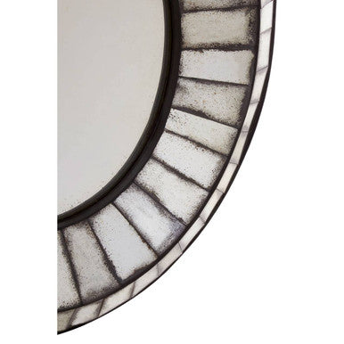 Orsina Riza Oval 3D Mosaic Wall Mirror – Modern Textured Glass Decor