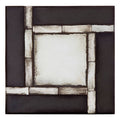 Orsina Riza Square Wall Mirror – Black and Silver Tiled Design