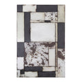 Orsina Riza Mosaic Asymmetric Wall Mirror – Black and Silver Modern Art