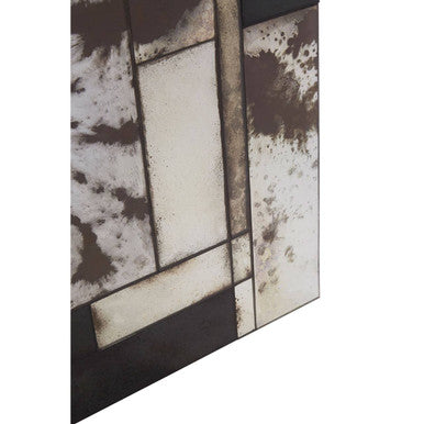 Orsina Riza Mosaic Asymmetric Wall Mirror – Black and Silver Modern Art