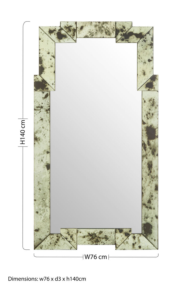 Orsina Riza Rectangular Wall Mirror – Antiqued Cut Out Frame