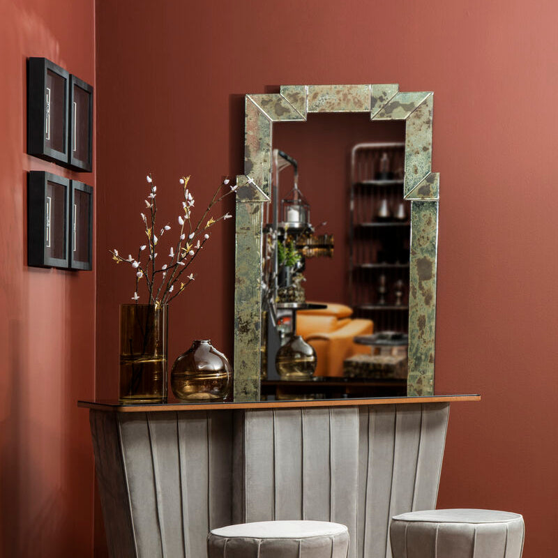 Orsina Riza Rectangular Wall Mirror – Antiqued Cut Out Frame