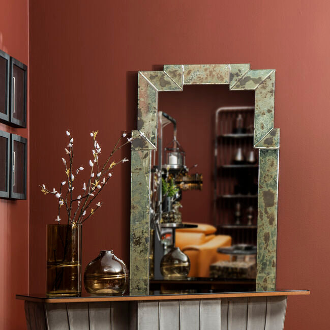 Orsina Riza Rectangular Wall Mirror – Antiqued Cut Out Frame