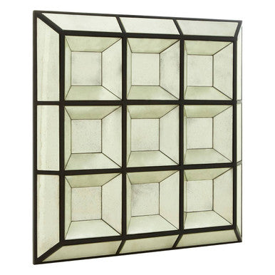 Orsina Riza Multi 3D Design Wall Mirror – Black Geometric Mirror
