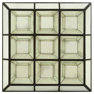 Orsina Riza Multi 3D Design Wall Mirror – Black Geometric Mirror
