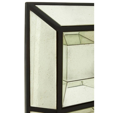 Orsina Riza Multi 3D Design Wall Mirror – Black Geometric Mirror