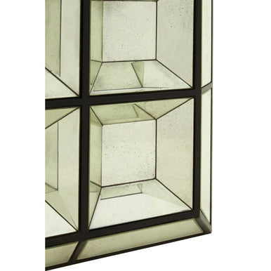Orsina Riza Multi 3D Design Wall Mirror – Black Geometric Mirror