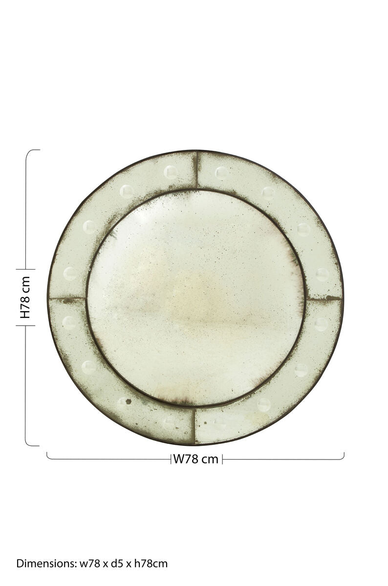 Orsina Riza Convex Wall Mirror – Black Bubble Effect Decorative Mirror