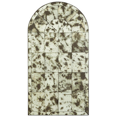 Orsina Riza Arched Antique Wall Mirror – Black Frame Vintage Style