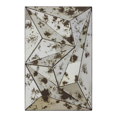 Orsina Riza 3D Prism Antique Wall Mirror – Black Geometric Faceted Mirror