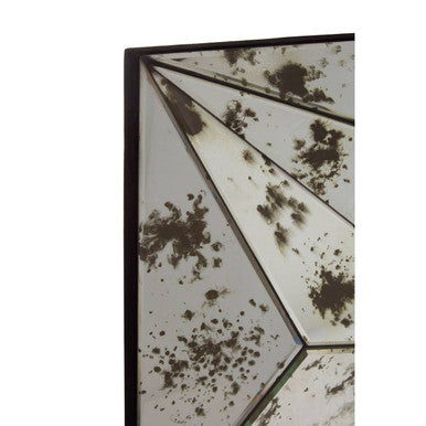 Orsina Riza 3D Prism Antique Wall Mirror – Black Geometric Faceted Mirror