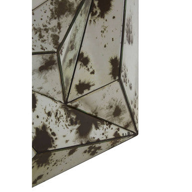 Orsina Riza 3D Prism Antique Wall Mirror – Black Geometric Faceted Mirror
