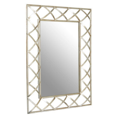 Orsina Rubia Silver Wall Mirror | Lattice Pattern Decorative Frame