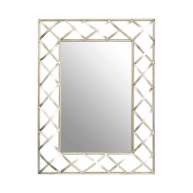 Orsina Rubia Silver Wall Mirror | Lattice Pattern Decorative Frame