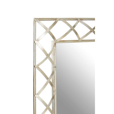 Orsina Rubia Silver Wall Mirror | Lattice Pattern Decorative Frame