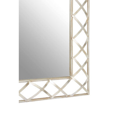Orsina Rubia Silver Wall Mirror | Lattice Pattern Decorative Frame