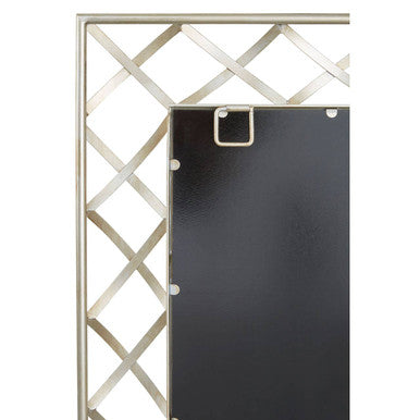 Orsina Rubia Silver Wall Mirror | Lattice Pattern Decorative Frame