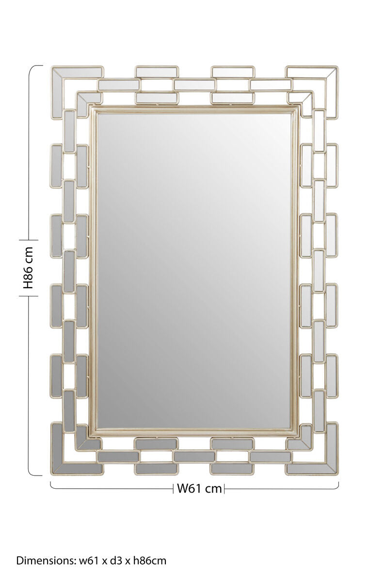 Orsina Raina Wall Mirror – Champagne Silver Decorative Accent Mirror