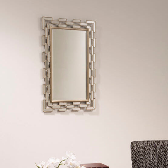 Orsina Raina Wall Mirror – Champagne Silver Decorative Accent Mirror