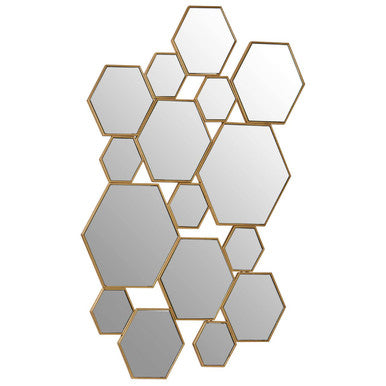 Orsina Rio Gold Wall Mirror Set – Modern Hexagonal Geometric Decor