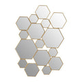 Orsina Rio Gold Wall Mirror Set – Modern Hexagonal Geometric Decor