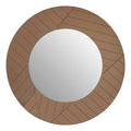 Orsina Roza Round Wall Mirror – Brown Patterned Decorative Mirror