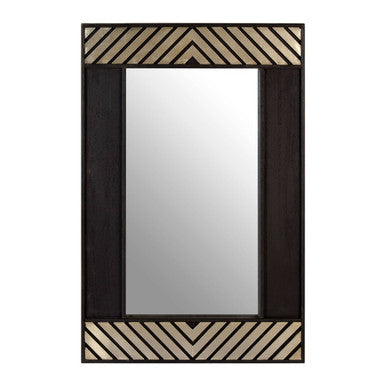 Orsina Boho Black Wall Mirror – Rectangular Lattice Geometric Decor