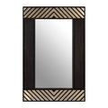 Orsina Boho Black Wall Mirror – Rectangular Lattice Geometric Decor