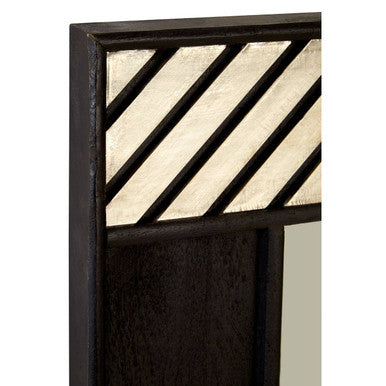 Orsina Boho Black Wall Mirror – Rectangular Lattice Geometric Decor