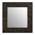 Orsina Surat Square Wall Mirror – Handcrafted Mango Wood, Brown