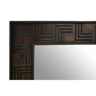 Orsina Surat Square Wall Mirror – Handcrafted Mango Wood, Brown