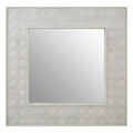 Orsina Satara White Wall Mirror – Square Textured Coastal Mirror