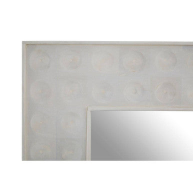 Orsina Satara White Wall Mirror – Square Textured Coastal Mirror